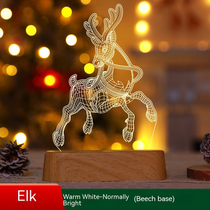 Christmas Decoration 3D Lamp Acrylic LED Night Lights New Year