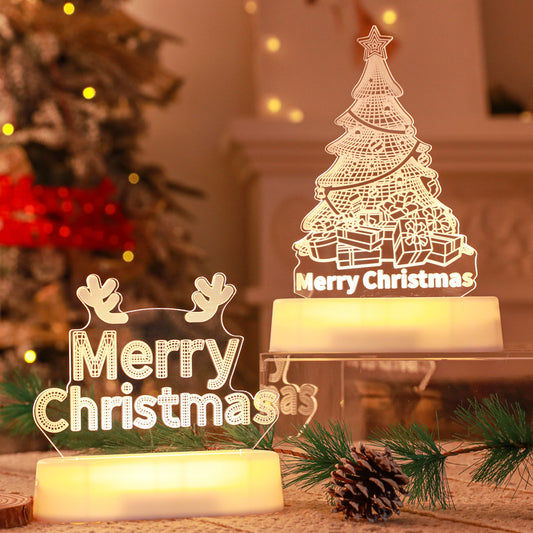 Christmas Decoration 3D Lamp Acrylic LED Night Lights New Year